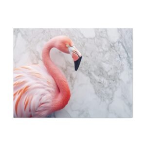 Tableau Flamant Rose Et Marbre