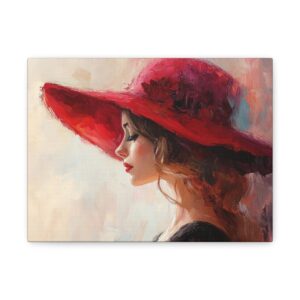 Tableau Femme Chapeau Rouge