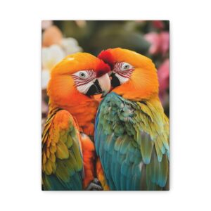 Tableau de Perroquet Amoureux
