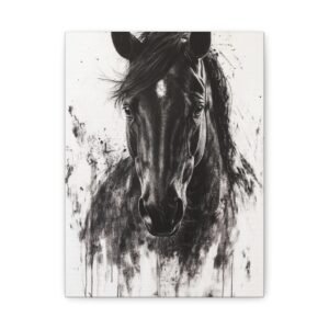 Tableau Cheval Noir & Blanc