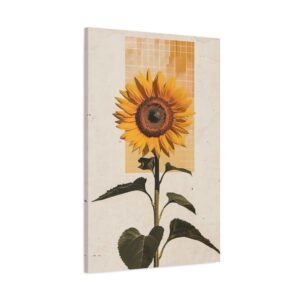 Tableau Fleur Scandinave Jaune