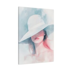 Tableau Aquarelle Femme à Chapeau