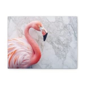 Tableau Flamant Rose Et Marbre