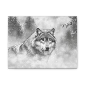 Tableau Loup Noir & Blanc