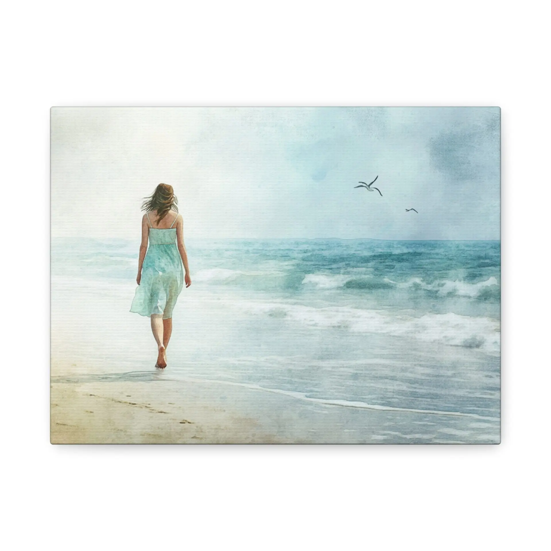 Tableau Peinture Femme sur La Plage