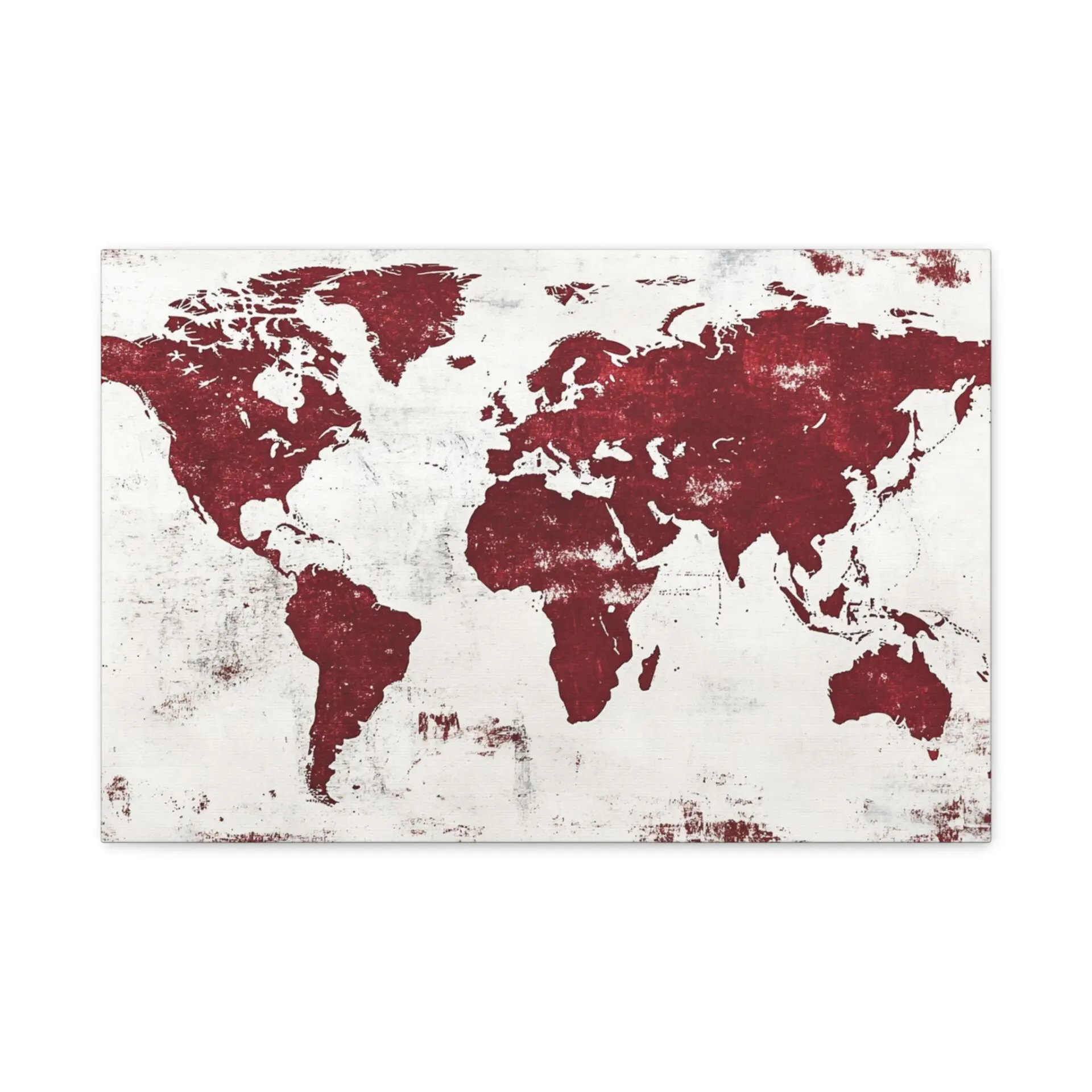 Tableaux Toile Rouge Carte Du Monde