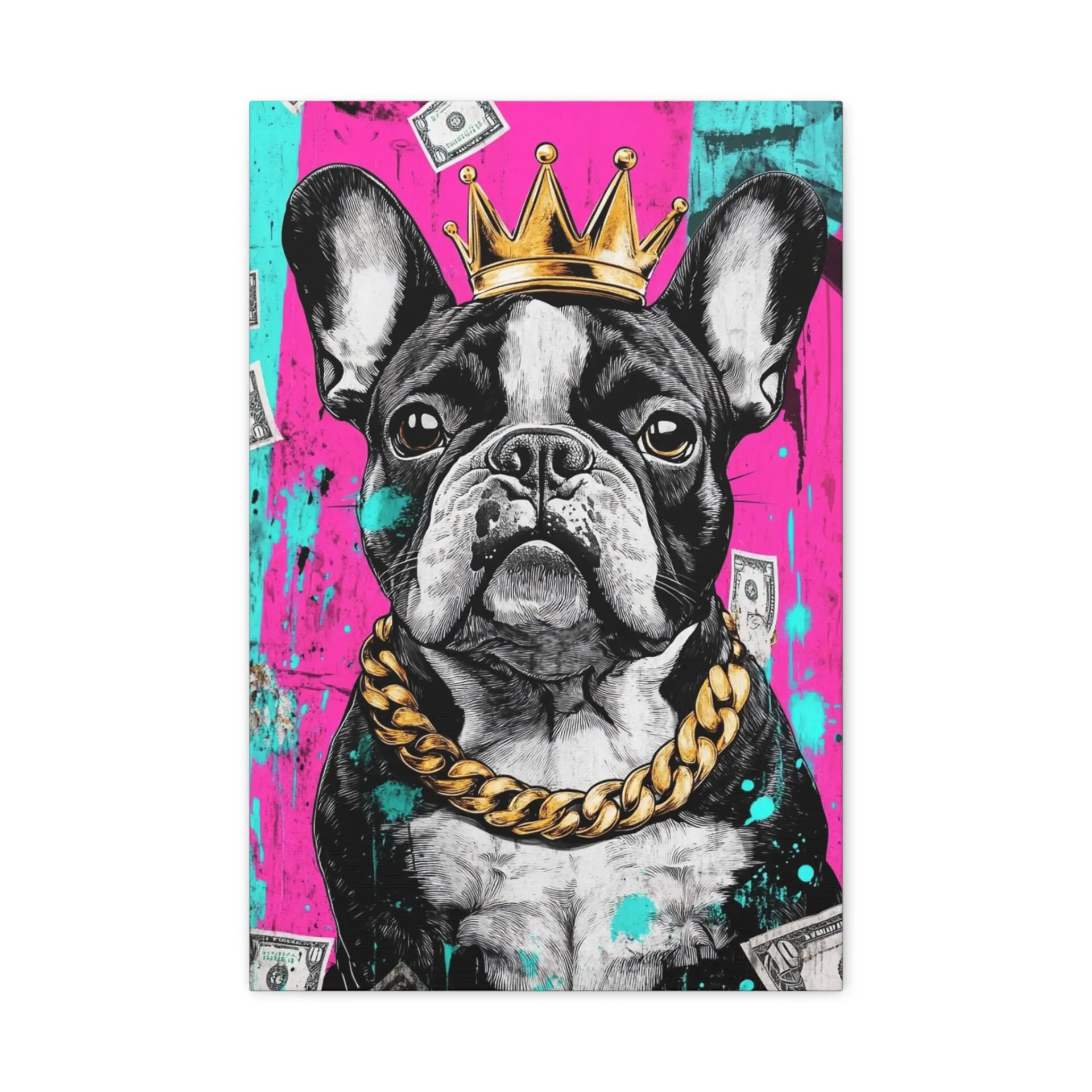 Tableau Street Art Bouledogue