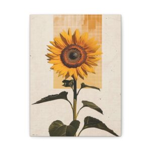 Tableau Fleur Scandinave Jaune