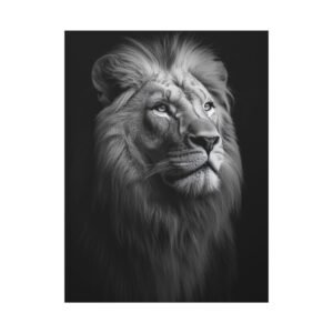 Grand Tableau Lion Noir et Blanc