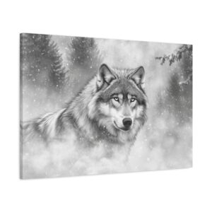 Tableau Loup Noir & Blanc