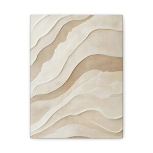 Tableau Abstrait Beige Blanc