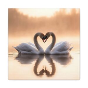 Tableau Cygne Formant Un Coeur