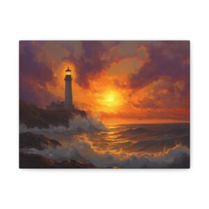 Tableau Coucher de Soleil Phare