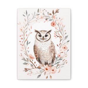 Tableau Fleurs Avec Hibou