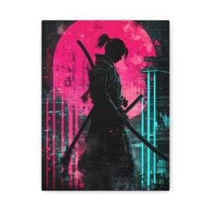 Tableau Guerrier Japonais Cyberpunk