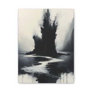 Tableau Noir & Blanc Abstrait Contemporain