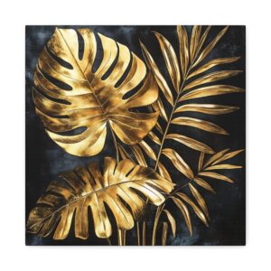 Tableau Feuille Exotique Dorée