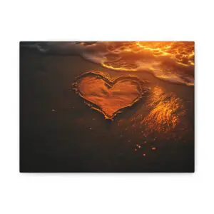 Tableau Coucher de Soleil & Coeur Sable