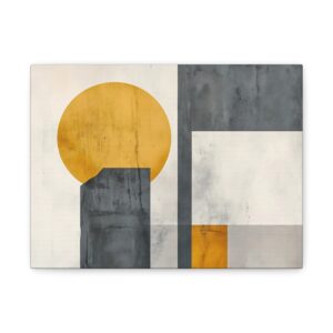 Tableau Gris & Jaune Scandinave Pour Salon