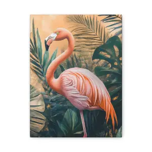 Tableau Flamant Rose Feuille