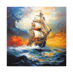 Tableau Peinture Huile Bateau