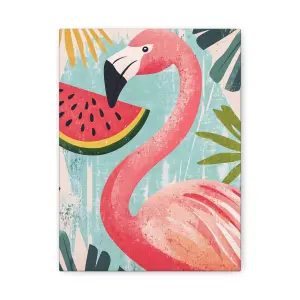 Tableau Été Pastèque & Flamant Rose