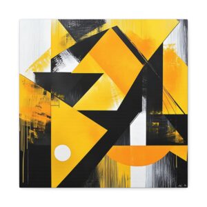 Tableau Noir & Jaune Pour Salon