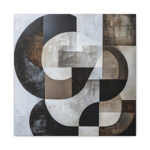 Tableau Moderne Pour Salon - Gris Marron & Noir