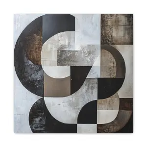 Tableau Moderne Pour Salon - Gris Marron & Noir