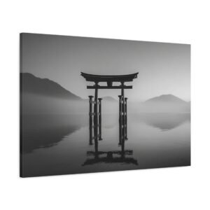 Tableau Noir et Blanc Torii Japonais