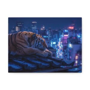 Tableau Tigre - Pause Sur un Toit de Tokyo