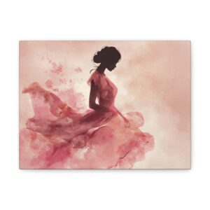 Tableau Aquarelle Femme Rose