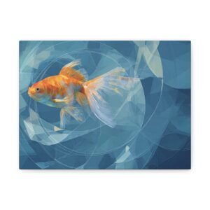 Tableau poisson rouge & géométrique