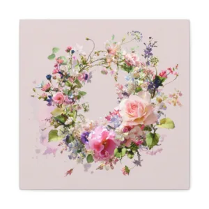 Tableau Aquarelle Couronne de Fleurs