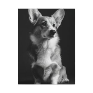 Tableau Noir et Blanc - Corgi