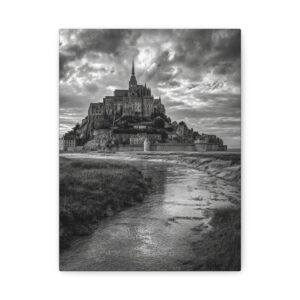 Tableau noir et blanc Mont Saint Michel