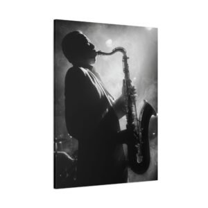 Tableau Saxophoniste Noir et Blanc