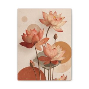 Tableau Terracotta - Lotus floral