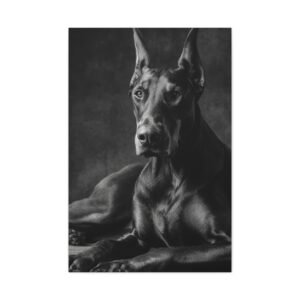 Tableau Noir et Blanc - Doberman Pinscher