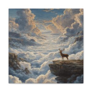 Tableau Cerf & Nuages Flottants